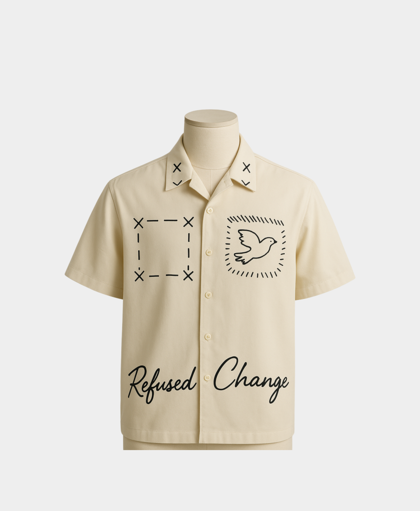 men’s artisanal graphic shirt – off white