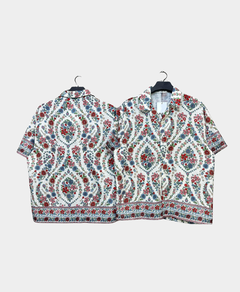 zara men's floral medallion print shirt